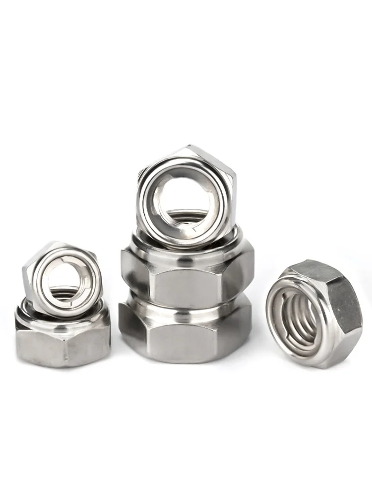 M3 M4 M5 M6 M8 M10 M12 M14 M16 M18 M20 304 A2 Stainless Steel All Metal Insert Hex Hexagon Self Lock Nut Locknut DIN980 GB6184