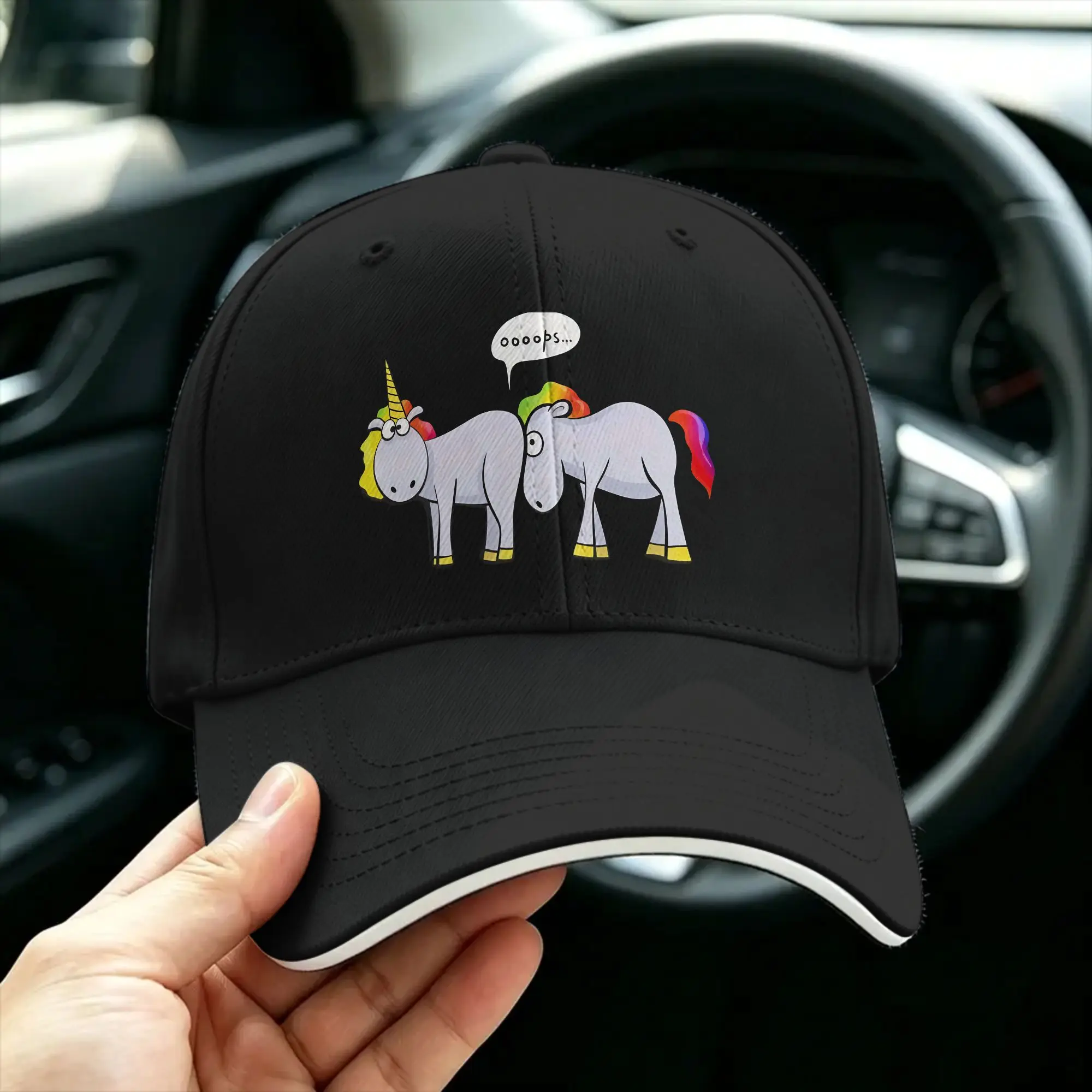 Funny Unicorn Pooping Rainbow Baseball Cap  Hiking Fishing Dropshipping Trucker Hat Men Adult Casual Print Baseball Caps