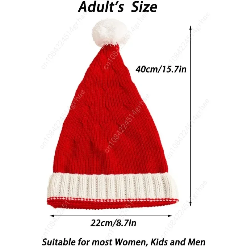 AIYUENCICI Weihnachtsmütze für Mutter und Baby, Familien-Weihnachtsmütze, Eltern-Kind-Weihnachtsmützen mit Bommel