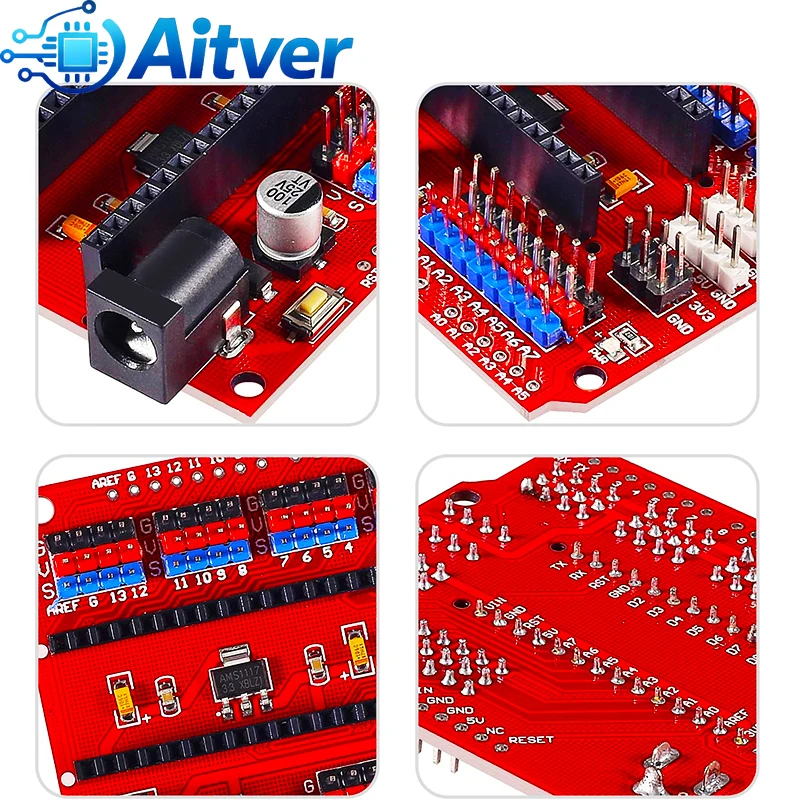 Nano Expansion Shield I/O Extension Board for Arduino Nano V3.0 Prototype Module – Blue/Red