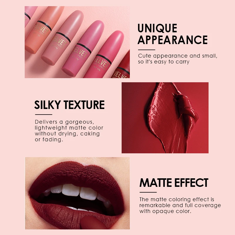 Langmanni matte lipstick set with matte finish, waterproof and not easy to stick to cups, 6-color gift box lipstick set