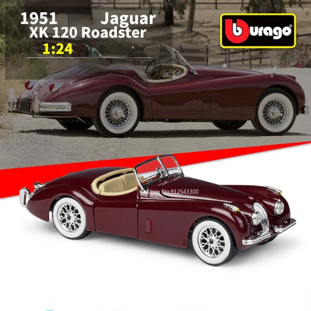 

Модель автомобиля Burago 1/24 Jaguar 1951 XK120, модель литая из сплава, статическая модель автомобиля, игрушки для мальчиков, сувенир, подарок