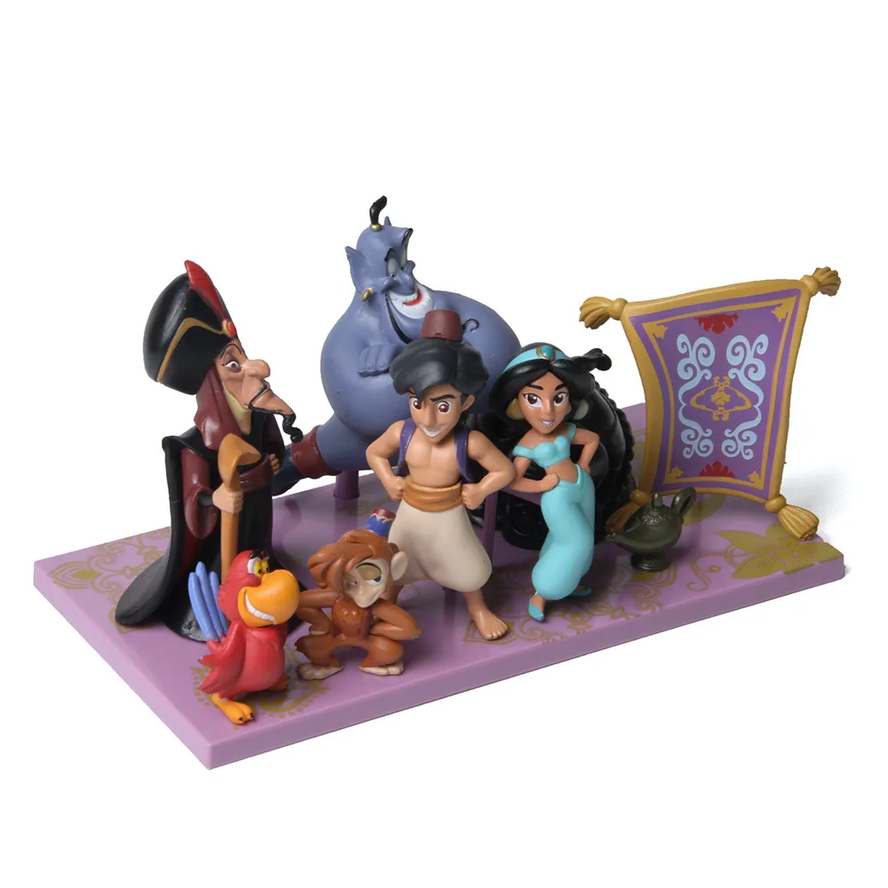 

4-9cm 8Pcs/Set Disney Aladdin Jasmine Princess Action Figure Anime Mini Decoration PVC Collection Figurine Toys Model Children