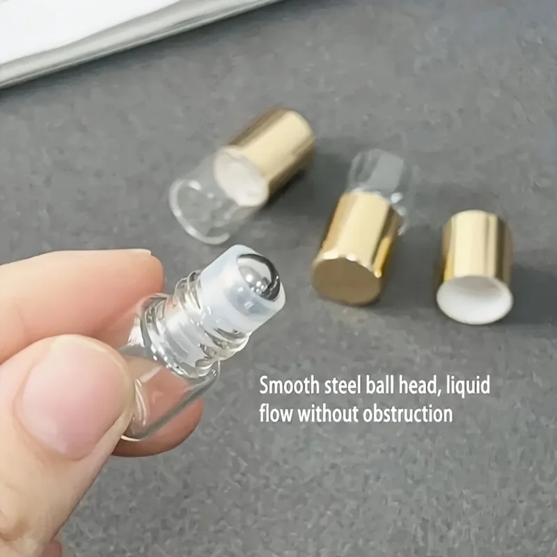 

2 шт., 1 мл, прозрачная бутылка, стеклянный рулон, шариковая бутылка на эфирном масле, пустой флакон для духов для путешествий