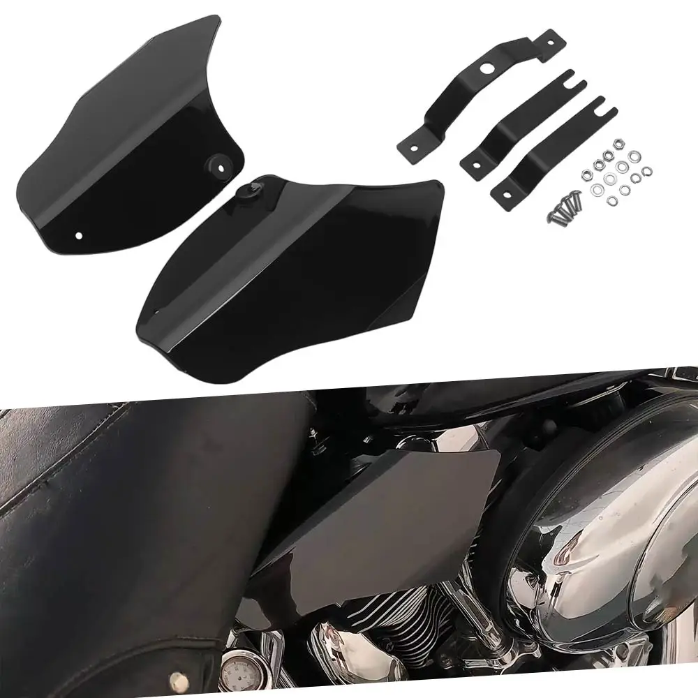 Motorcycle Part Heat Deflector Shields Black ABS Plastic 1 Pair For Harley Softail Heritage Springer FLSTS/I 2000 2001 2002 2003