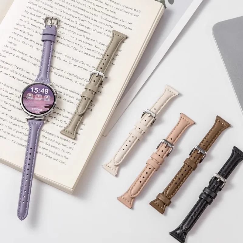 حزام جلدي نحيف لساعة سامسونج جالاكسي 7/FE/6/5/5 pro/4 كلاسيك/أكتيف 2 22 مللي متر 20 مللي متر سوار رياضي ساعة هواوي GT 4-3 باند