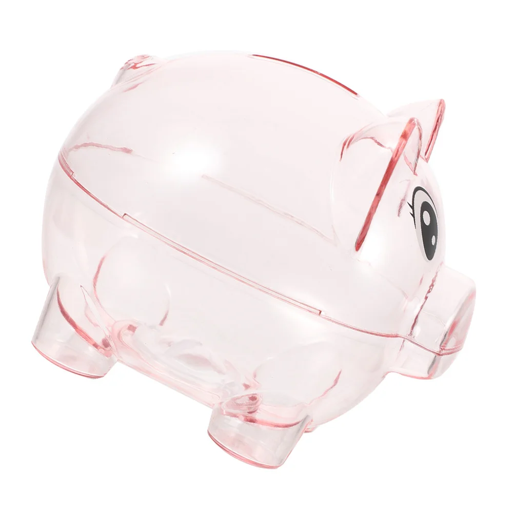 الأطفال كبيرة شفافة الوردي خنزير البنك سطح المكتب عملة حامل الزينة توفير جرة للأطفال أطفال أصبع البنك خنزير على شكل وعاء المال #6