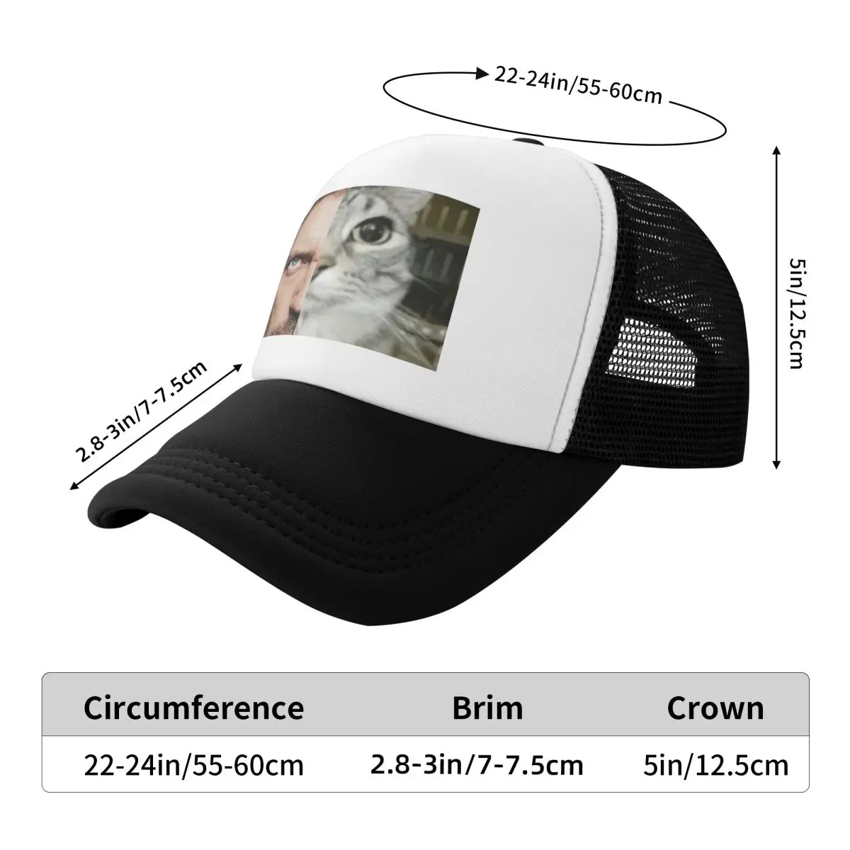 House MD Cat Meme Cap Casual Mesh Baseball Caps Adjustable Hat Hip Hop Summer Unisex Baseball Hats