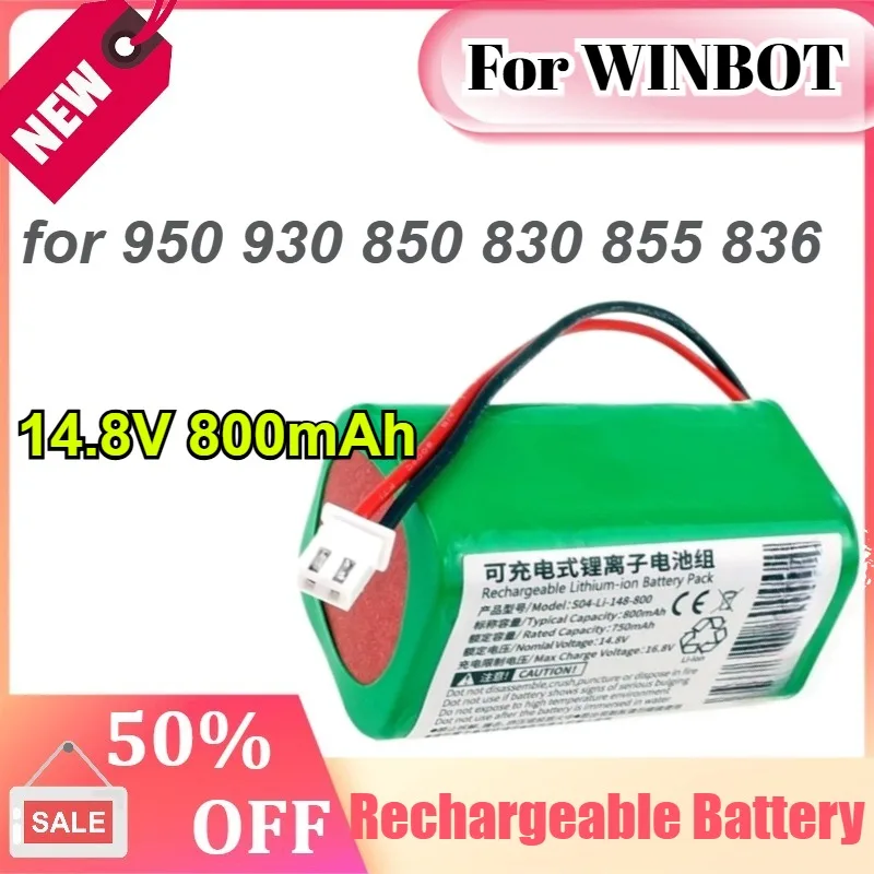 

For WINBOT 14.8V 800mAh for 950 930 850 830 855 836 Robot Window Cleaner Accessories Replacement Battery