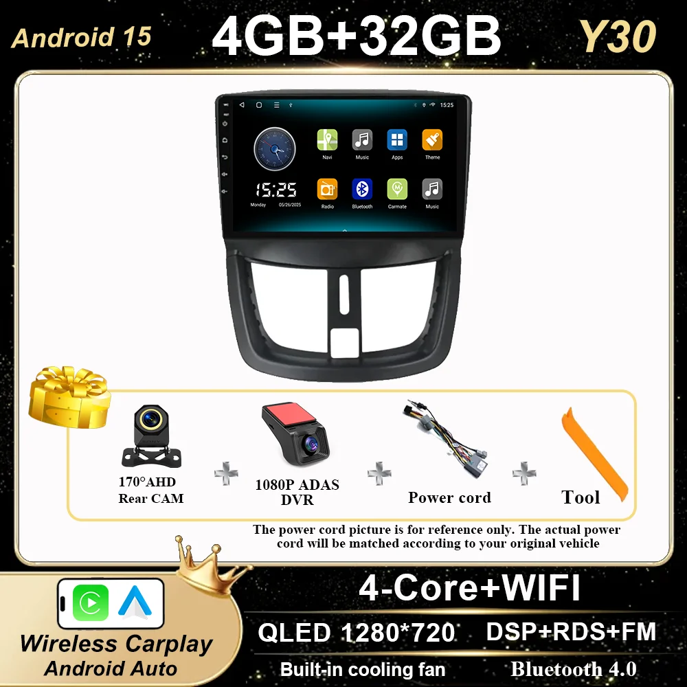 Auto Android GPS Navigatie Voor Peugeot 207 CC 207CC 2006 2007 2008 2009-2015 Auto Radio Stereo Multimidia Speler 4G Carplay 2DIN