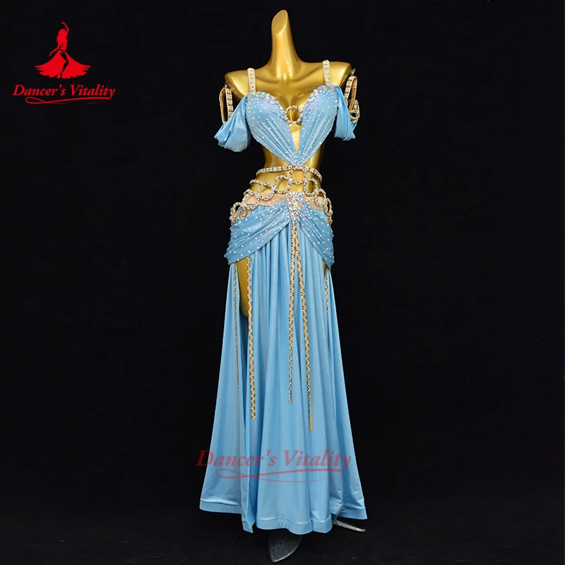 

Belly Dance Professional Competitions and Performances Costume Customized Adult Senior AB Stones Dresses Suit Dancer's Vitality