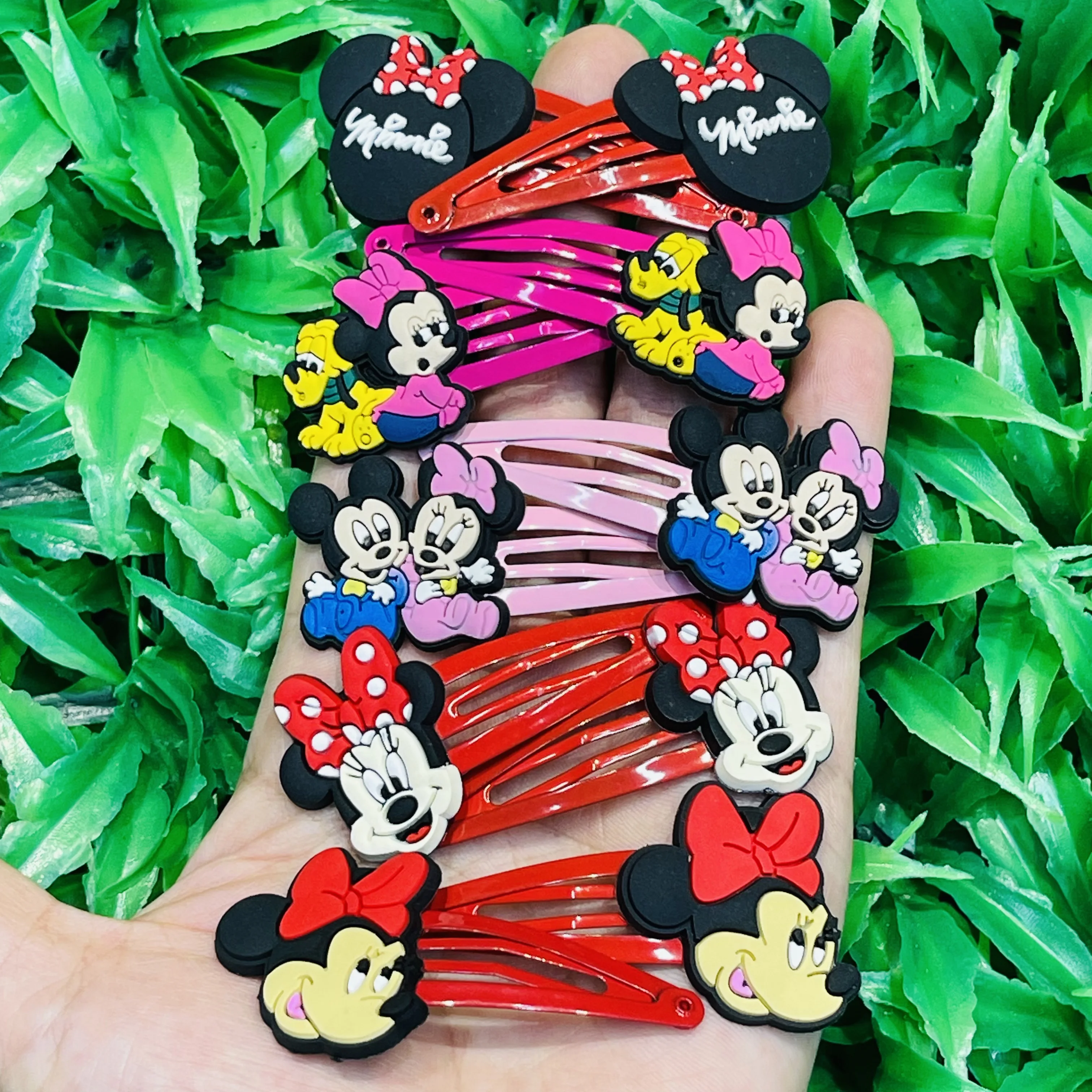 10 قطعة/المجموعة جميلة الأميرة سنو وايت Hairgrip ميكي ميني ديزني إكسسوارات الشعر إلسا مينيسو الاطفال مشبك شعر