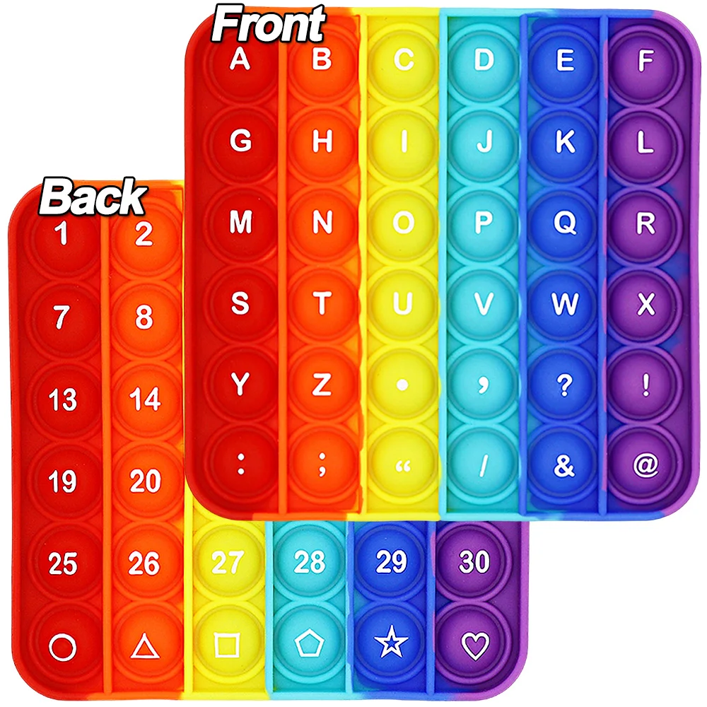 Aprende números 1-30 letras del alfabeto ABC juguetes de matemáticas, juegos de mesa fonética, burbujas de empuje, juguetes educativos para enseñanza para niños