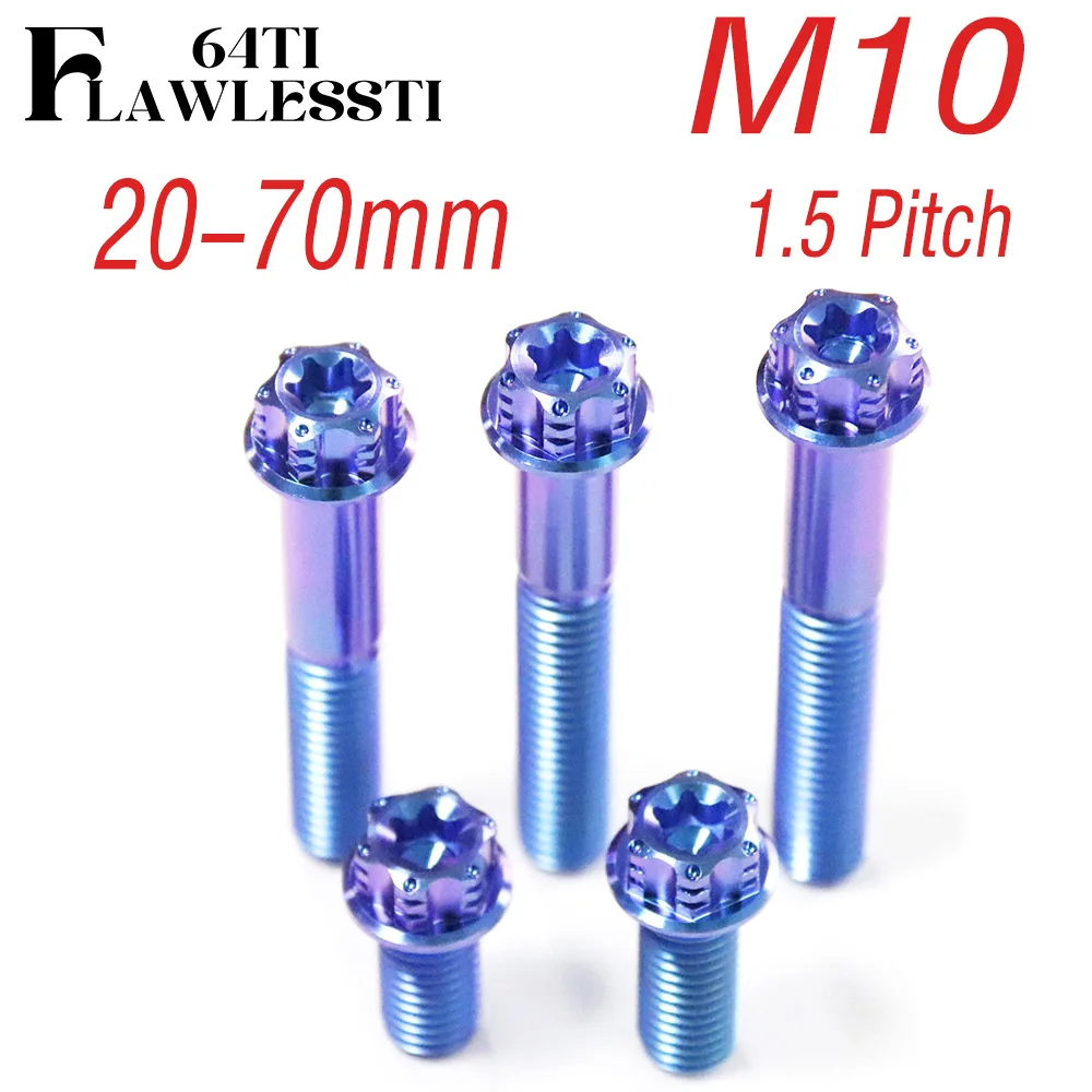 FLAWLESSTI M10x20-70 mm 1.5 Pitch Gr5 Titanium Bolt Brake Caliper Bolt For S1000RR Tmax 560