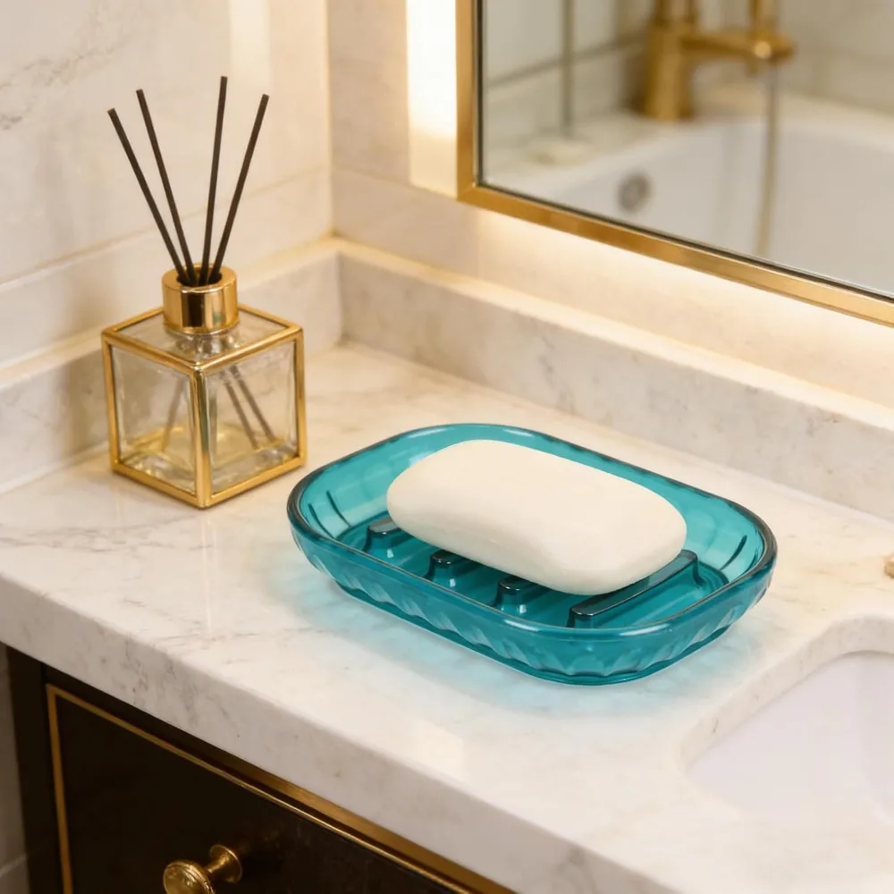 Kitchen Sponge Tray Clear Soap Dish Holder for Shower Keep Soap Dry Save Soap Bathroom Kitchen Sink Home Decoration Accessories