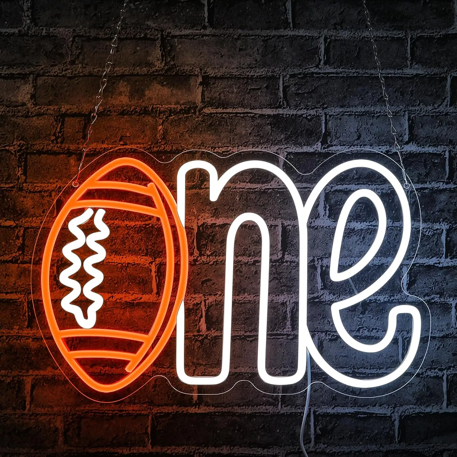 Football One Neon Sign LED Wall Light USB Powered Hanging Lamp Birthday Party Boys Bedroom Sports Theme Party  Decor Gift