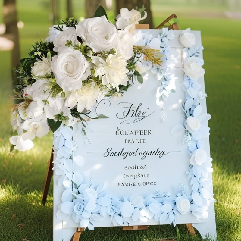 

Artificial wedding welcome flowers arch decoration floral dining table flower arrangement chair decoration flowers