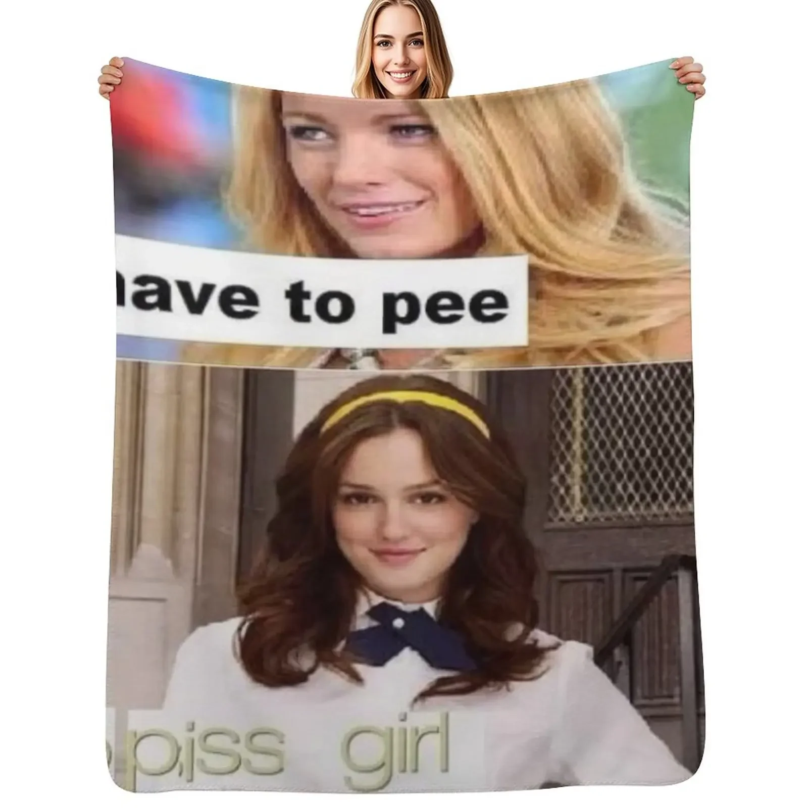 يجب أن أتبول الذهاب شخ فتاة رمي بطانية فاخرة رمي دافئ لفصل الشتاء أغطية السرير بطانية