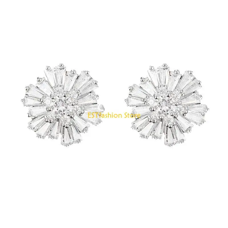 Y5GC 2 unids/set botones diamantes imitación flores Metal, botones cosidos para camisa, accesorios DIY, hechos