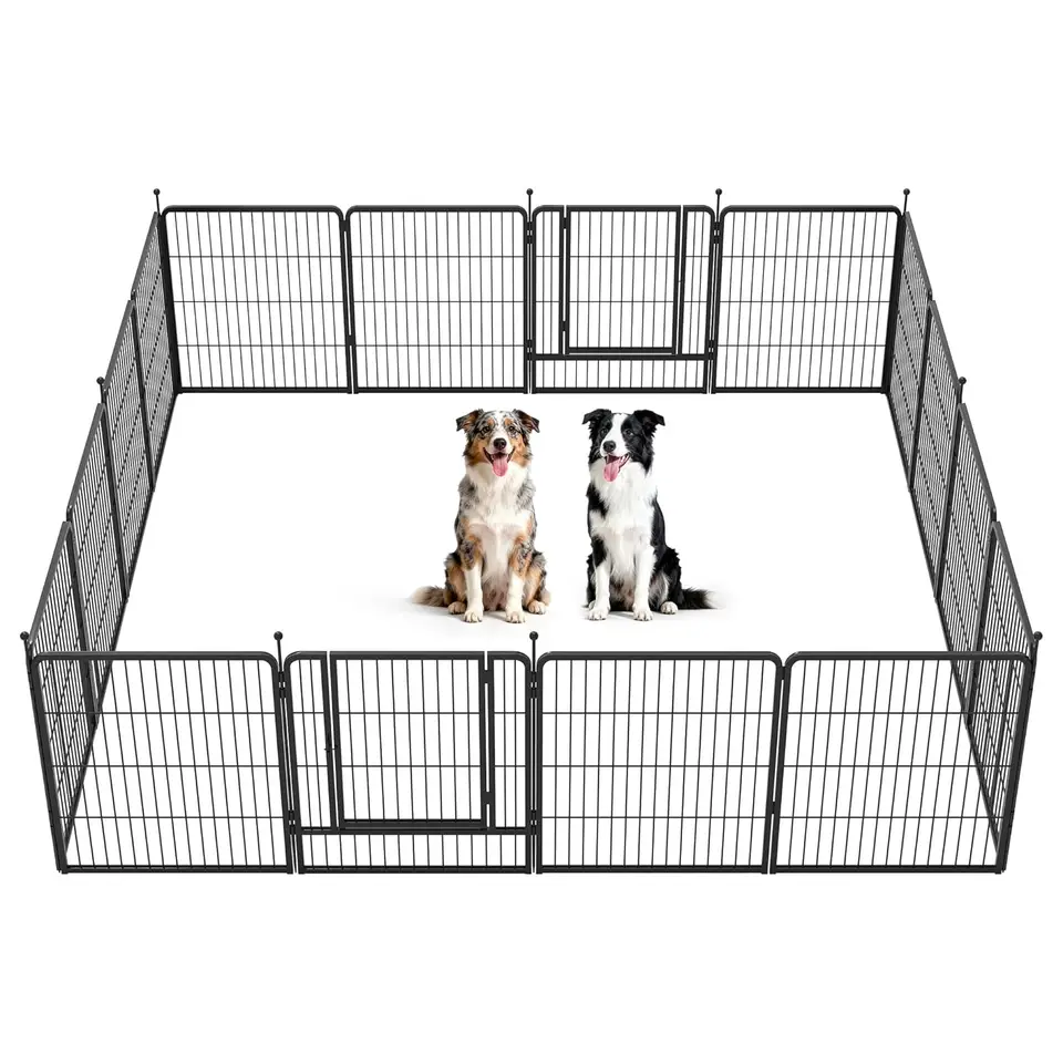 Portable 32 Inch Dog Playpen Foldable Metal Fence