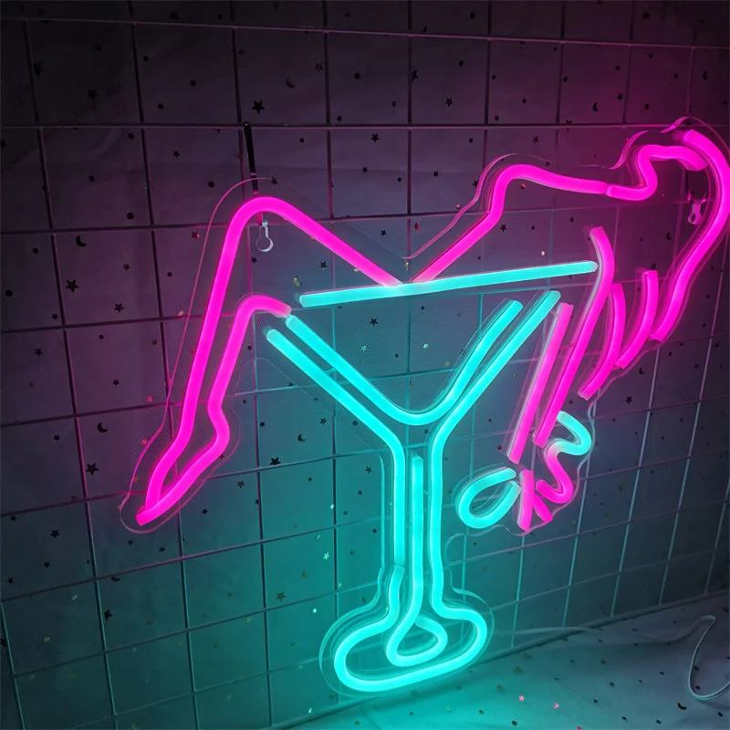 Cocktails Beer LED Neon Sign Wall Decor For Beer Bar Store Pub Club Nightclub Birthday Party Decorative Neon Night Light