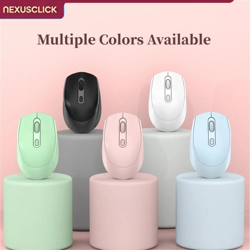 NexusClick Silent Rechargeable Wireless Mouse, Dual Mode Bluetooth 2.4G Ergonomic Gaming Mice with 3 DPI for Windows MacOS Lapto