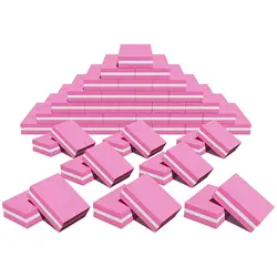50pcs Nail Buffers Mini Buffer Block Nail File or Acrylic Nails and Natural Nails Professional Manicure File Blocks Pink