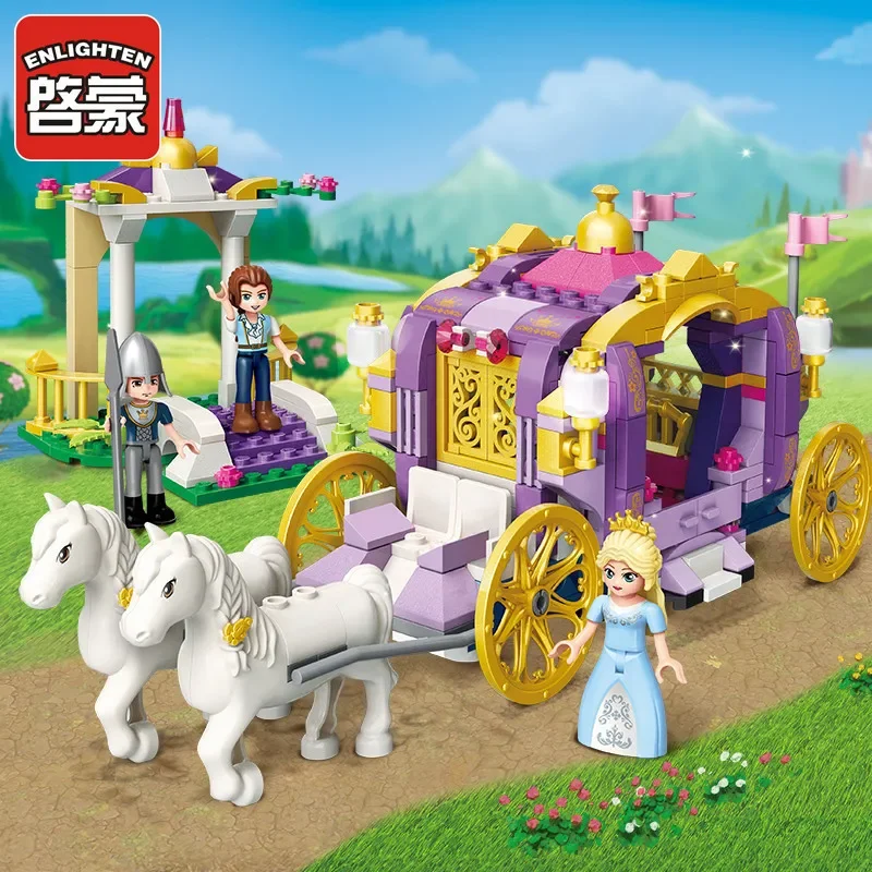 Keeppley Leah's Bedtime Story Royal Carriage Building Blocks Children's Puzzle Assembly Model Toy Desktop Ornaments Holiday Gift