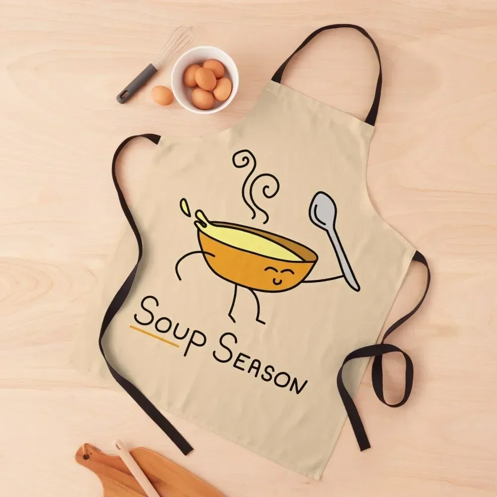 

Soup Season Apron Chef Uniform Women kitchen item Nursing professional hairdresser Apron