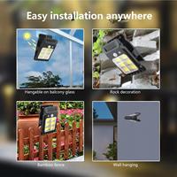 Clip On Solar Lights Outdoor Smart Sensor Security Umbrella Light 3 Modes Lamp Wall Decoration For Umbrella Camping Patio Gate