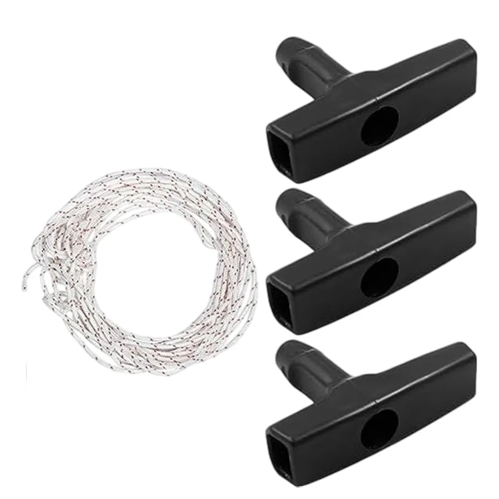 3Pcs Starter Handles Pull Rope 33feet Starter Start Cord Starter Rope Kit For Snowblower Garden Power Tool Accessories