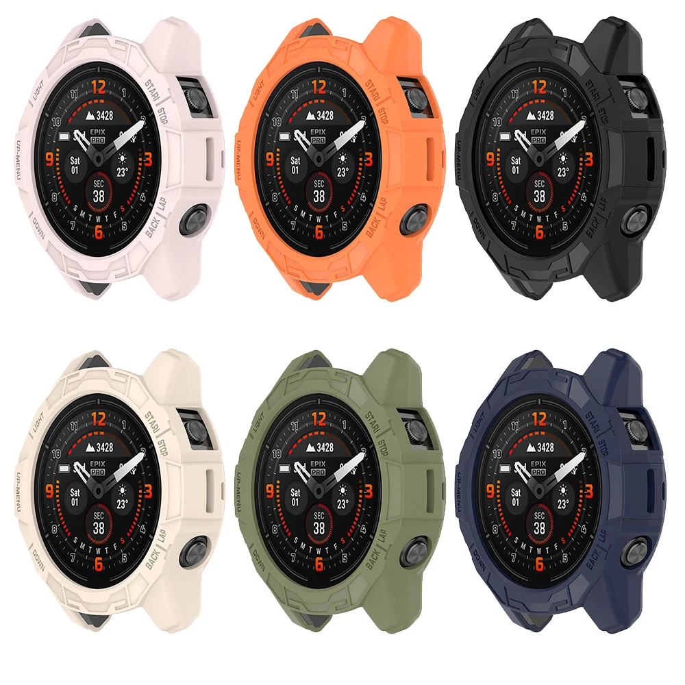 Monochrome TPU protective case For Garmin Fenix 7X Pro/7/7x/EPIX Pro 47MM 51MM Sports watch protective cover accessories