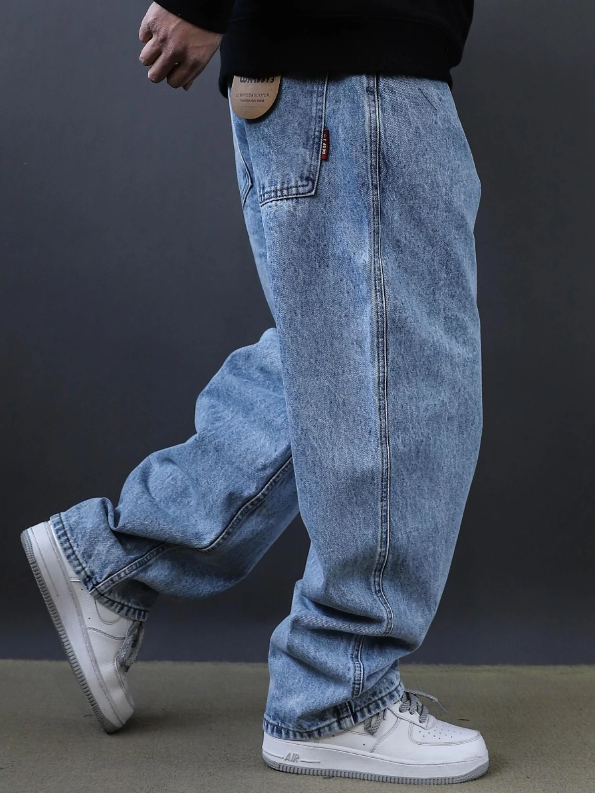 

Весенне-осенние мужские свободные джинсы прямого кроя в стиле High Street Fashion, повседневная молодежная современная одежда, длинные брюки, удобная посадка