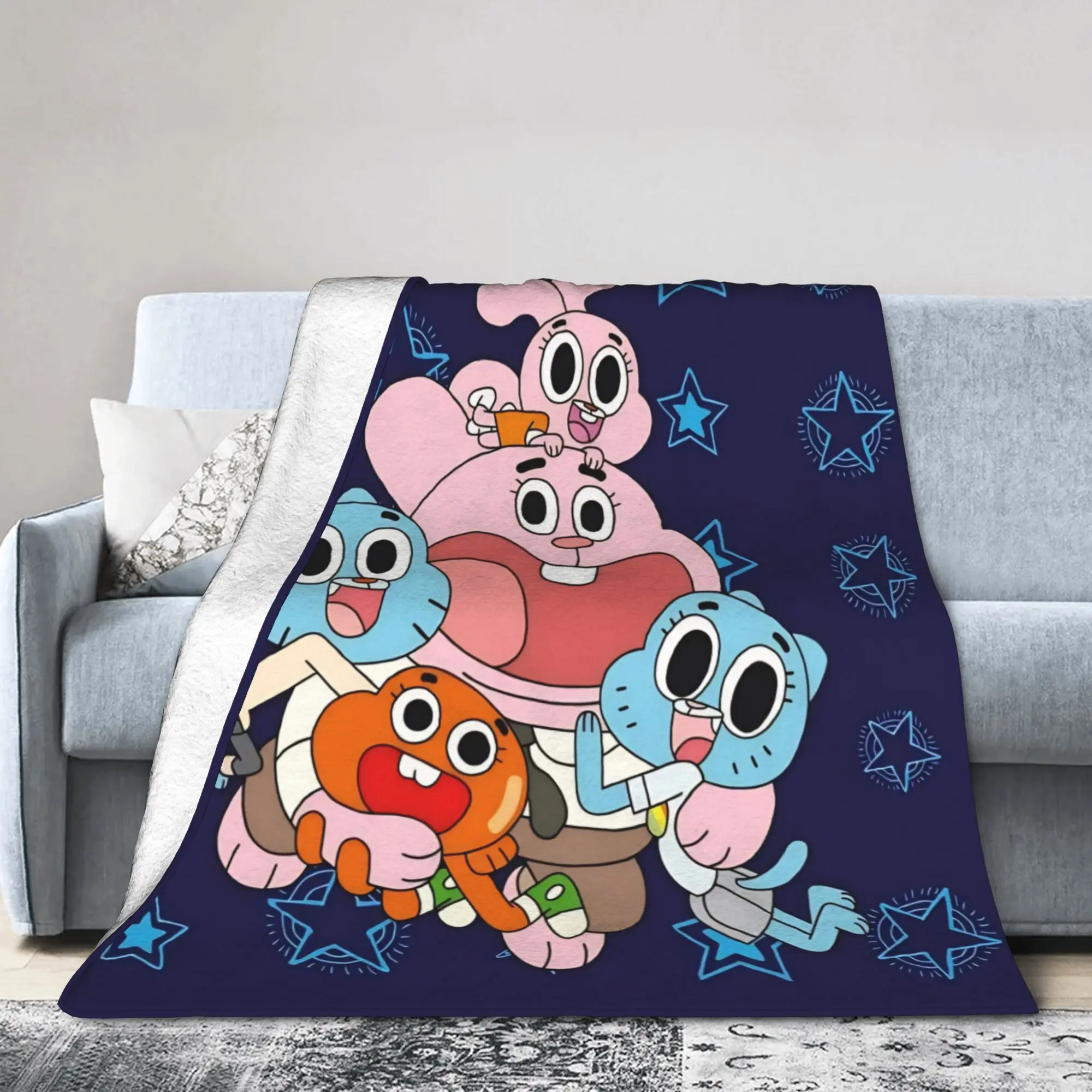 Anaise Gum Ball Darwins Blanket Fleece All Season Amazing World Of Gum Ball Multi-function Thin Throw Blankets for Bedding Quilt