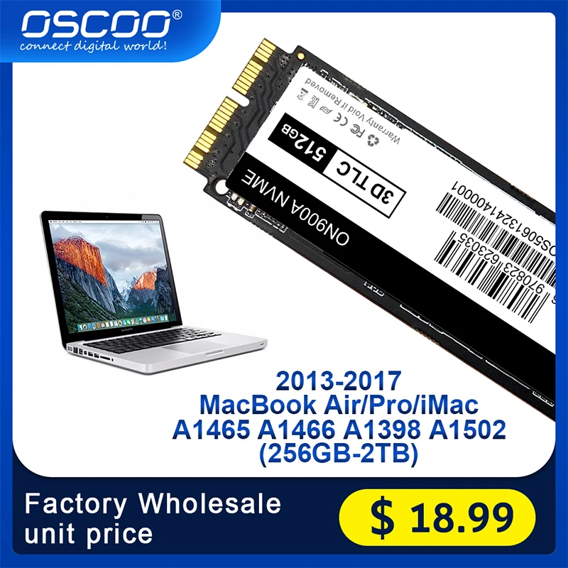 Disco rígido Oscoo-ssd, 512gb, 1 também, 2 também, para macbook air, a1465, a1466, a1398, a1419, pcie 3.0x4, para 2013, 2015, 2017