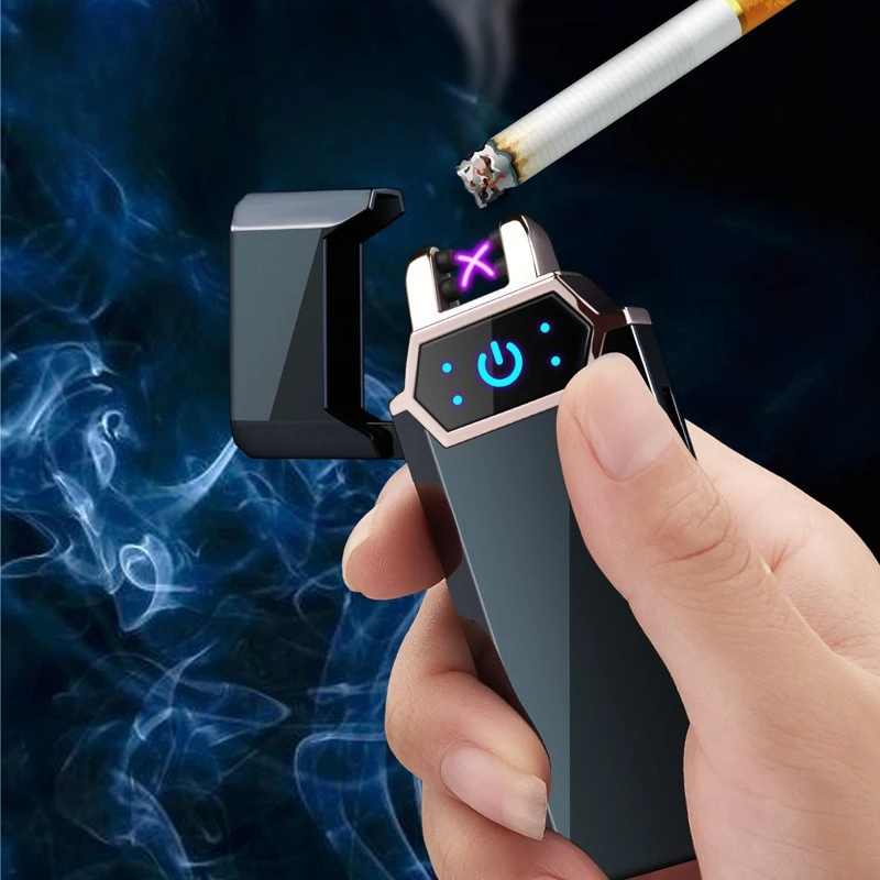 

Dual Arc Cross Pulse Touch-Sensing USB Rechargeable Lighter,Portable Electronic Lighter,Eco-Friendly, Ideal Gift