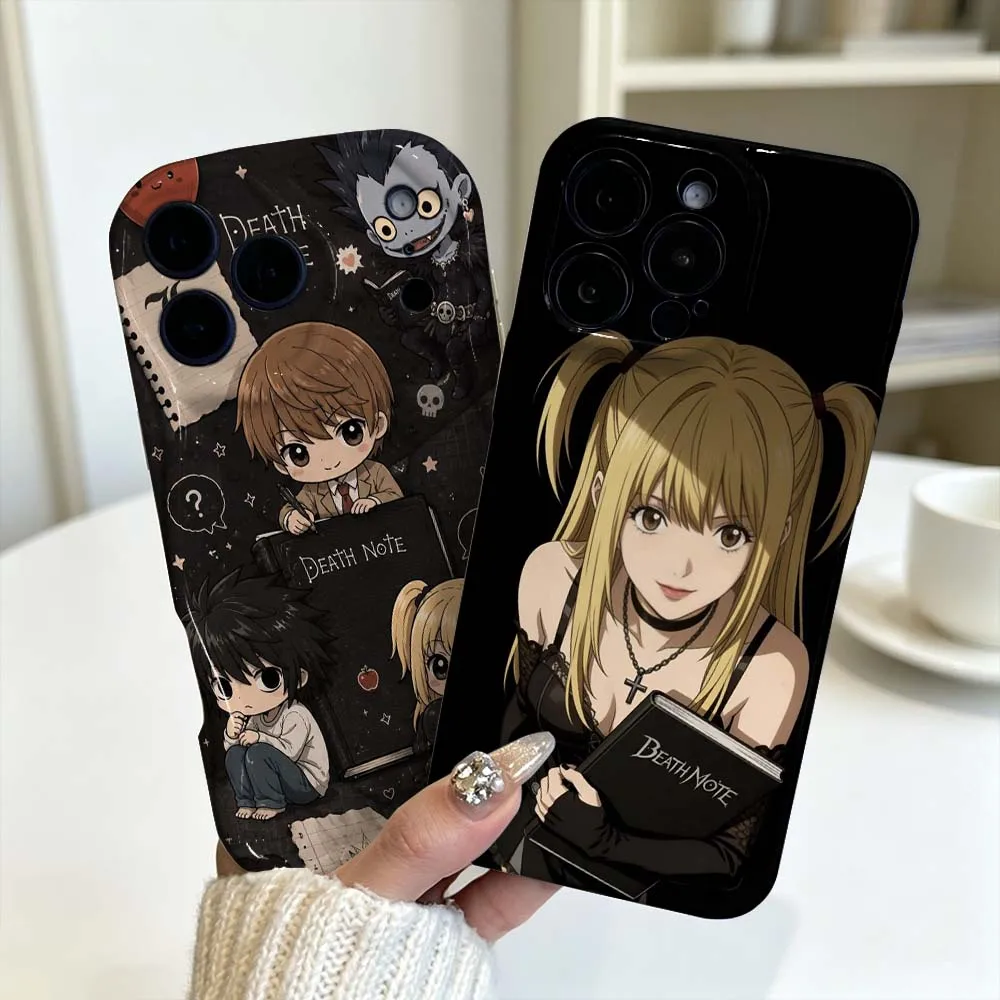 Coque de téléphone Anime Death Note Misa Amane pour Apple iPhone 17 16 15 14 13 12 Pro Max Plus Feilini, coque rigide, coque souple à effet huile ondulé