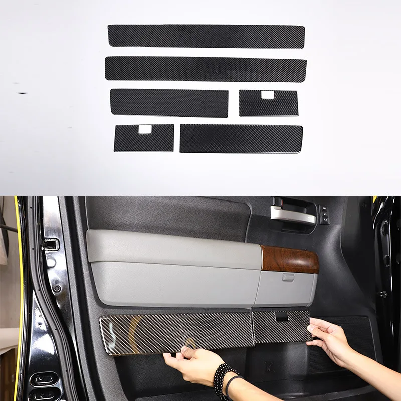 

Door Storage Box Large Panel Sticker For 07-13 Toyota Tundra/Sequoia Soft Carbon