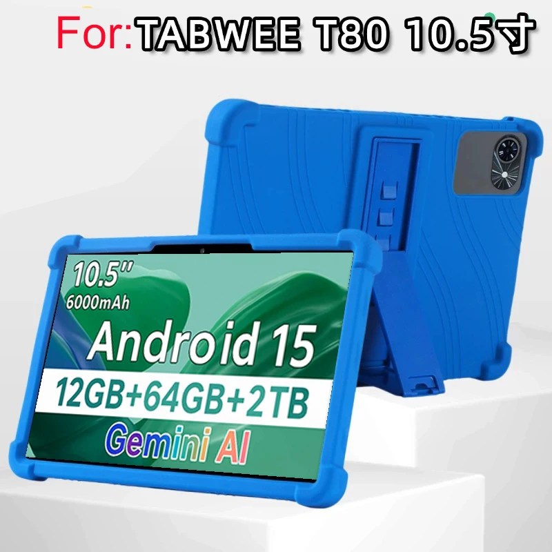 4 verdickte Ecken weiche Silikonhülle für Funda TABWEE T80 10,5 Zoll Hülle stoßfest Funda Kids