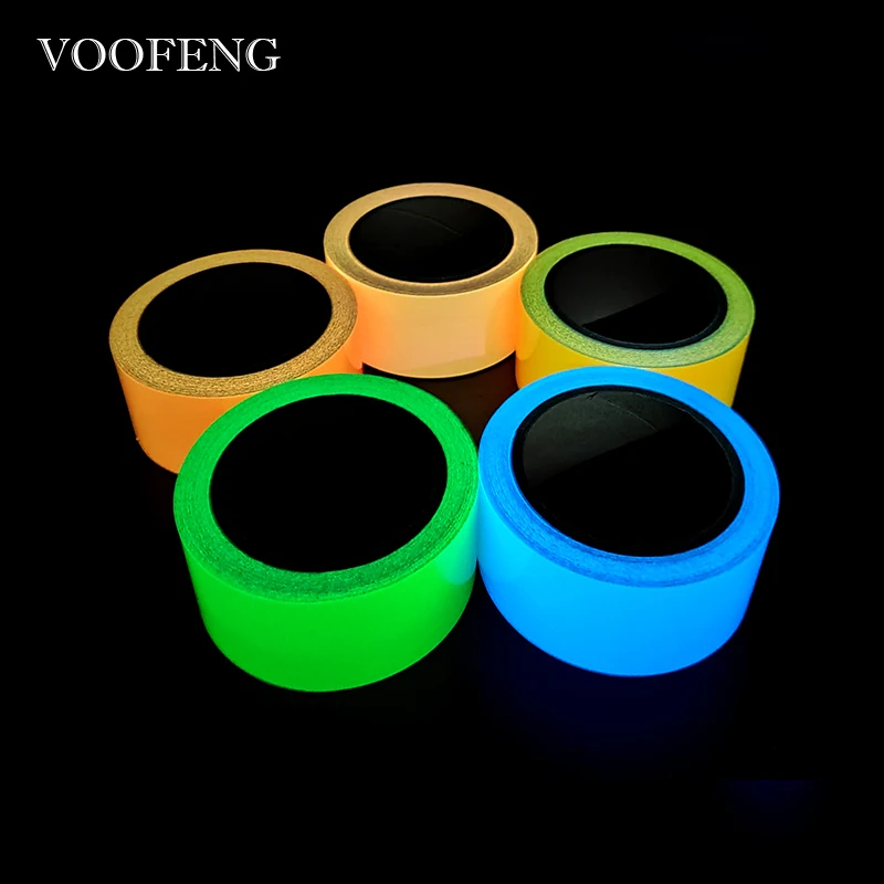 

VOOFENG Colorful Glow in Dark Tape Photoluminescent Tape Luminous Sticker Home Stage Wall Decoration 5cm Width