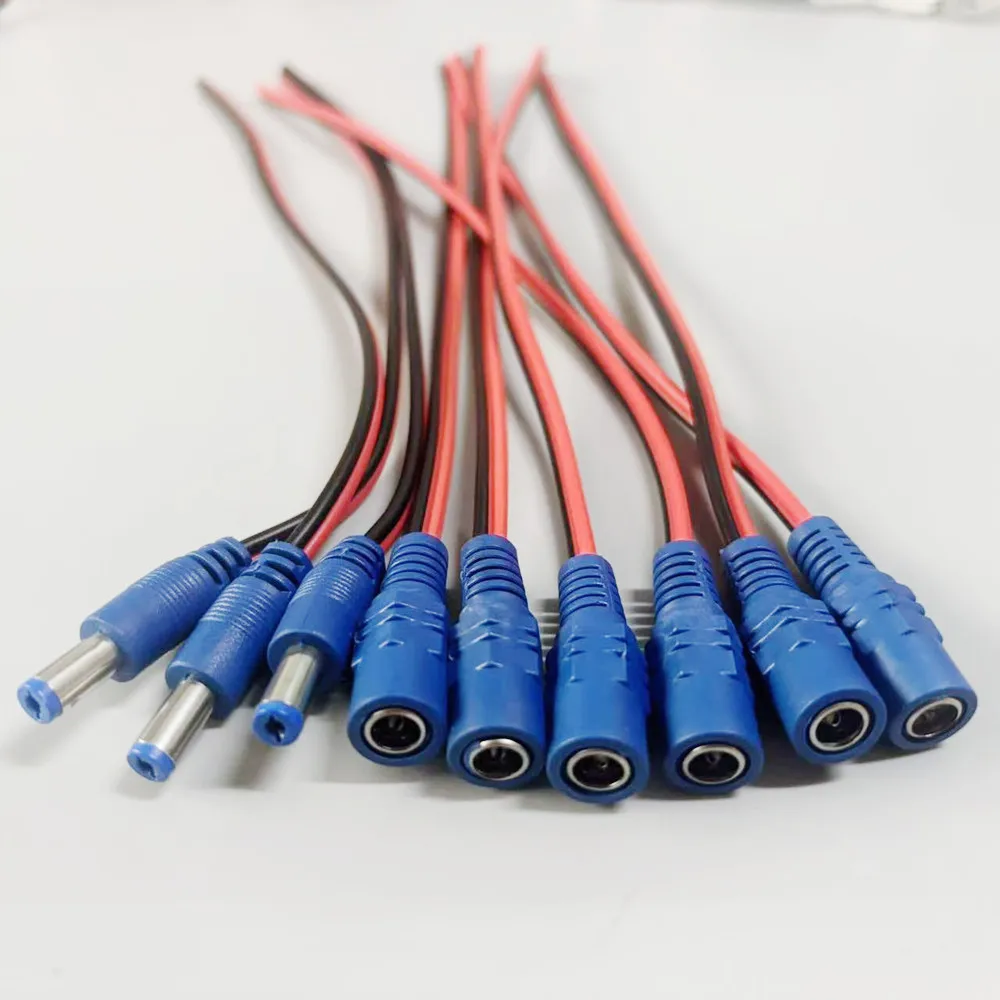 DC Power Supply 5.5mm X 2.1mm Male Female Pigtail Repair Cable For CCTV Surveillance Security Camera LED Strip Light Monitor