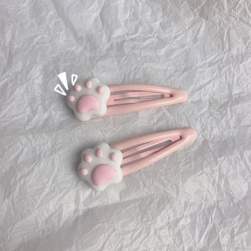 1pcs Harajuku Cartoon Paw Decors Hairpin for Woman Girly Lovely Charm Hair Clip Aesthetics Y2k Hair Accessories