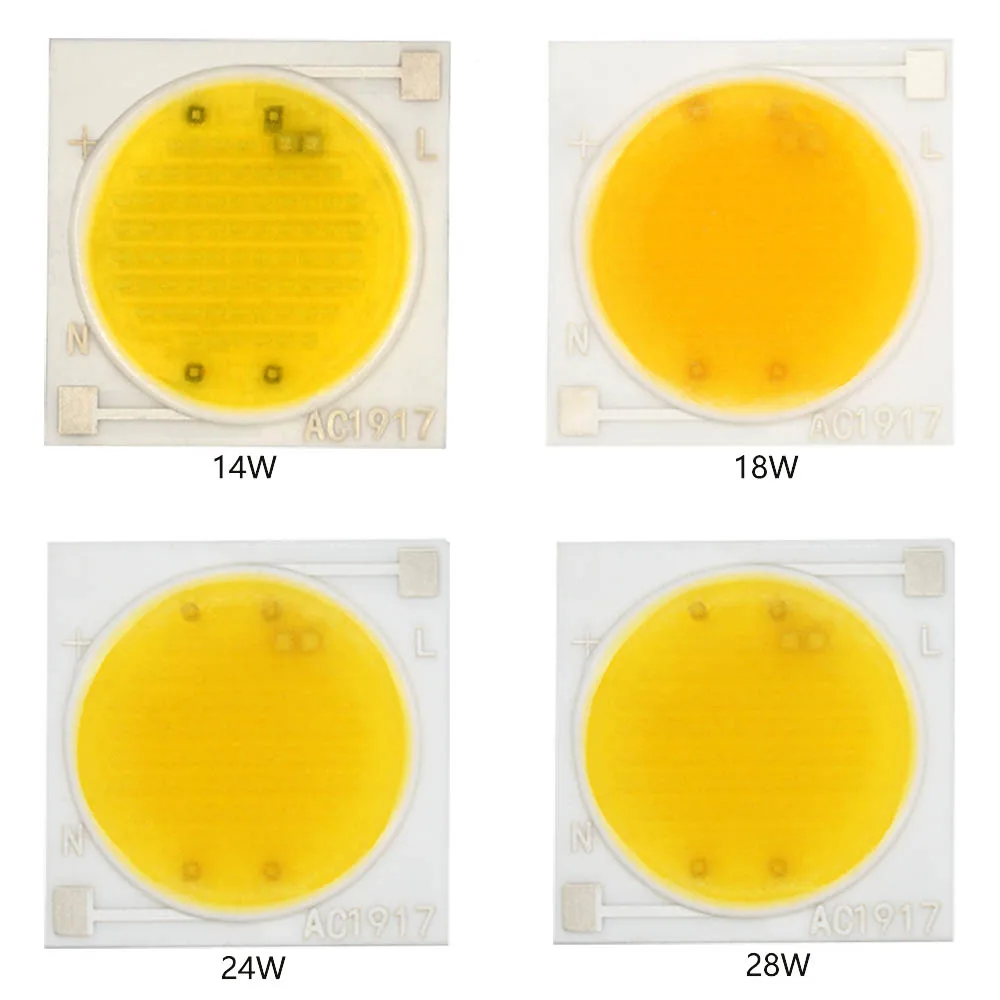 14w 18w 24w 28w AC220V lampada a diodi in ceramica perline 19*19mm LED COB Chip lampadina grande cristallo 15 * 30mil alta luminosità per faretto