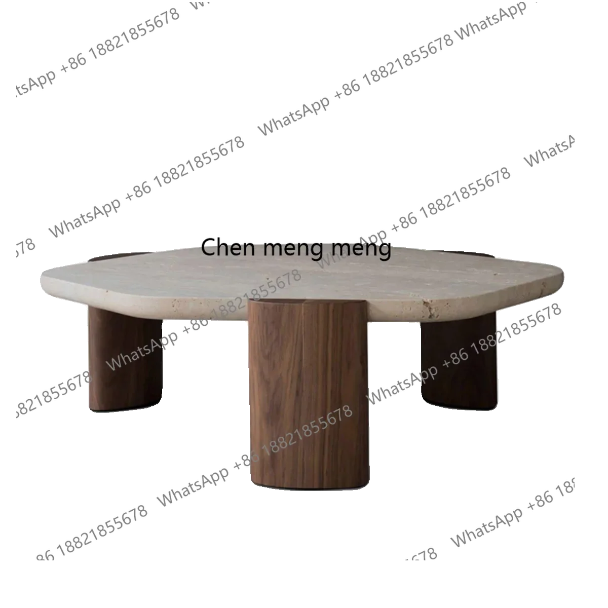 X طاولة قهوة من الحجر الجيري الطبيعي، طاولة شاي قهوة من الخشب الصلب والرخام الروماني القديم