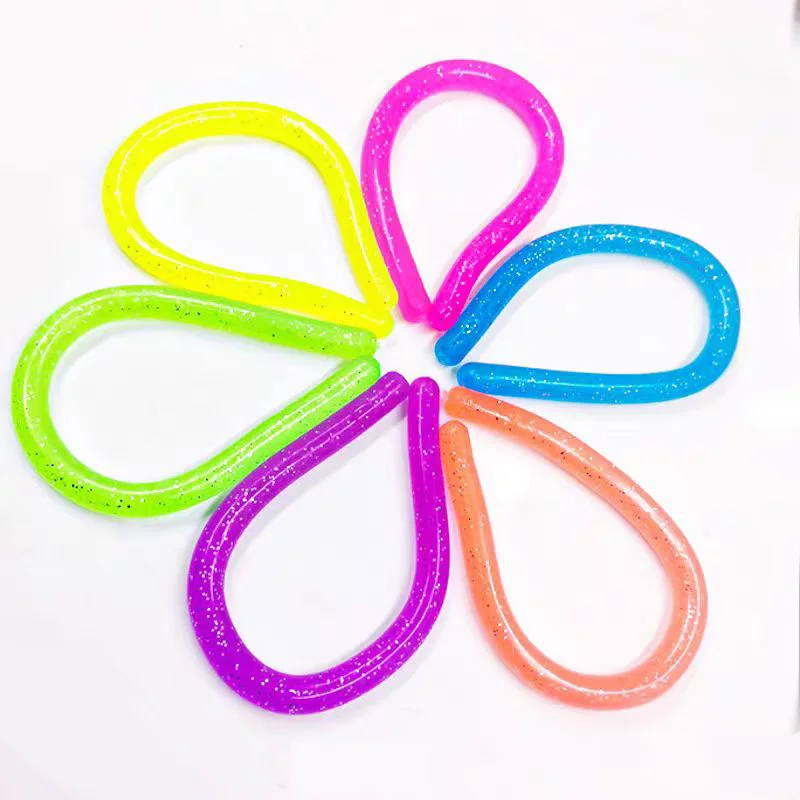 5 قطعة بريق بسط سلاسل جامبو الملونة تململ الشعرية اللعب ضغط الإصدار القلق للأطفال ADHD التوحد المنتجات الحسية