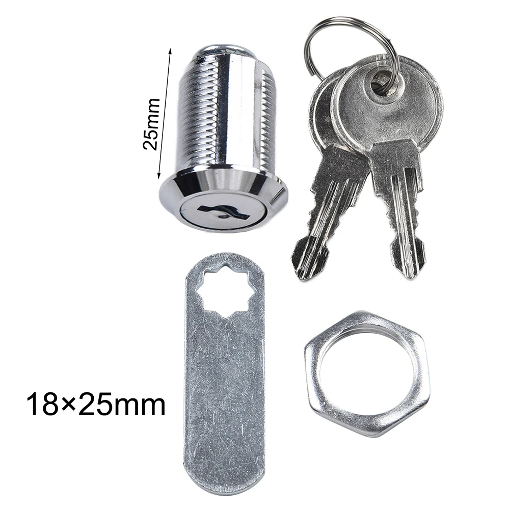 Office Lock With 2 Keys Zinc Alloy Cam Lock Set Chassis Quarter Turn Office Lock Box Locker Security Lock Furniture Hardware