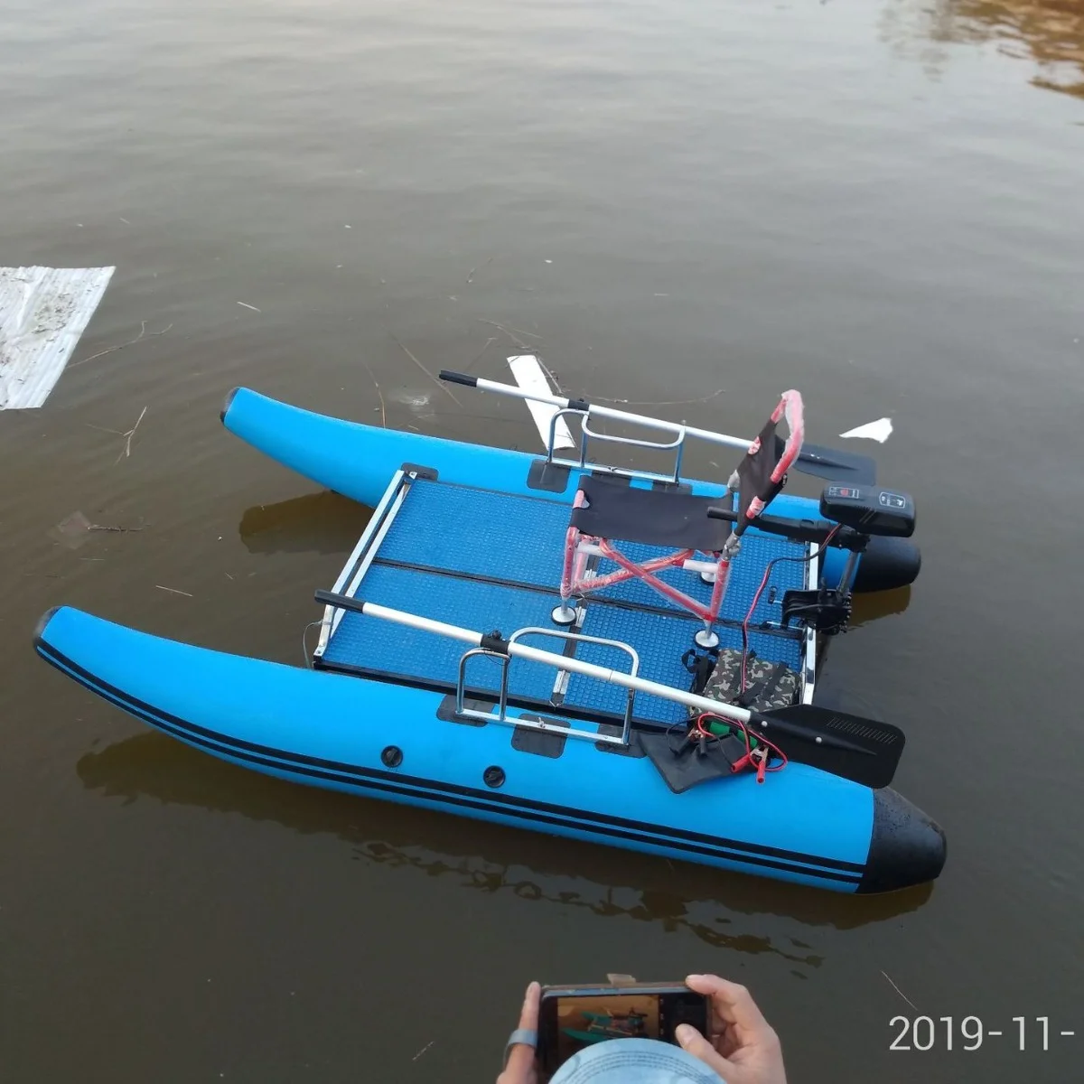 قارب Catamaran Luya/منصة صيد السمك/منصة صيد عائمة/قارب صغير/قارب مطاطي واحد لصيد الأسماك