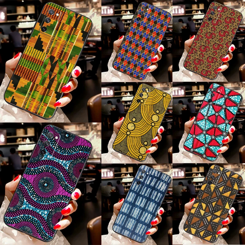 Funda con estampado africano para Samsung Galaxy S24 Ultra S23 S20 S21 S22 S24 FE S9 S10 Plus S25 Ultra