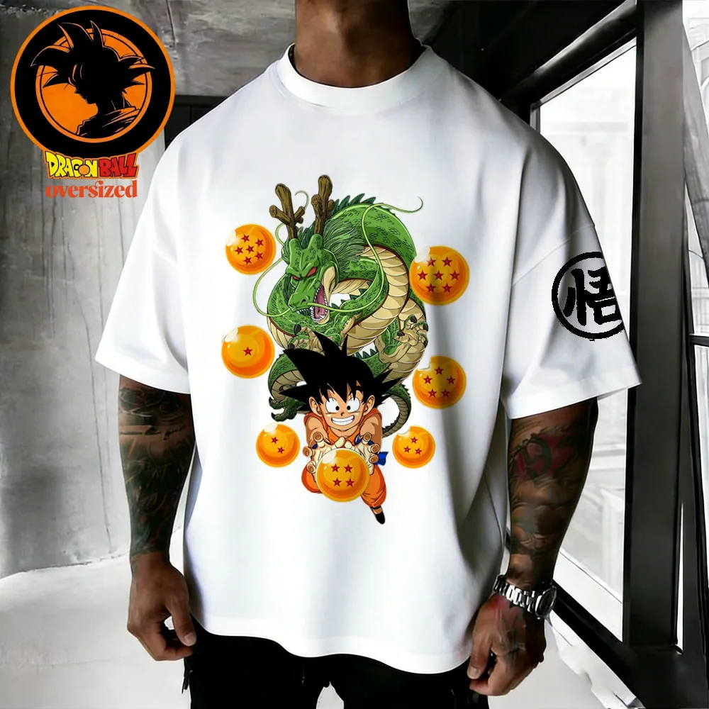 

2026 Summer Dragon Ball Retro Pure Cotton Fitness T-shirt Men's Oversized Short-sleeved Family Unisex Children's Casual Shirt
