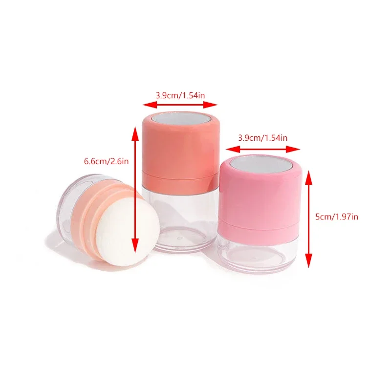 Draagbare Make-Up Doos Lege Losse Poederpot Make-Up Container Met Zeef Spiegel Paddestoel Poeder Puff Hervulbare Pot Container